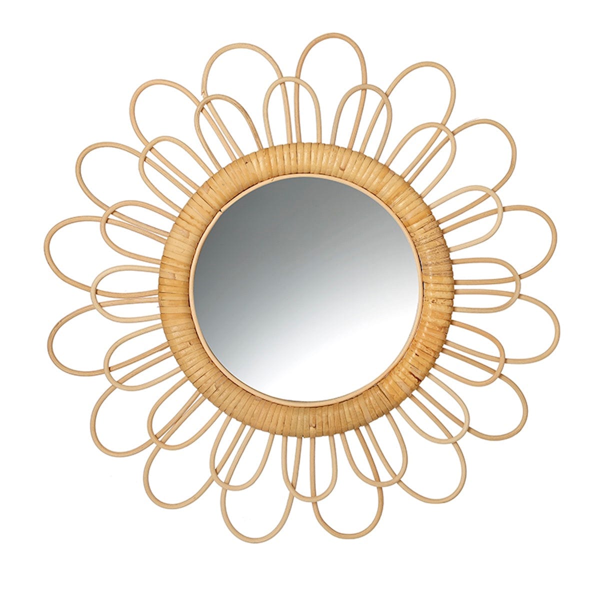 Heaven Sends Home accessories Rattan Flower Shaped Mirror