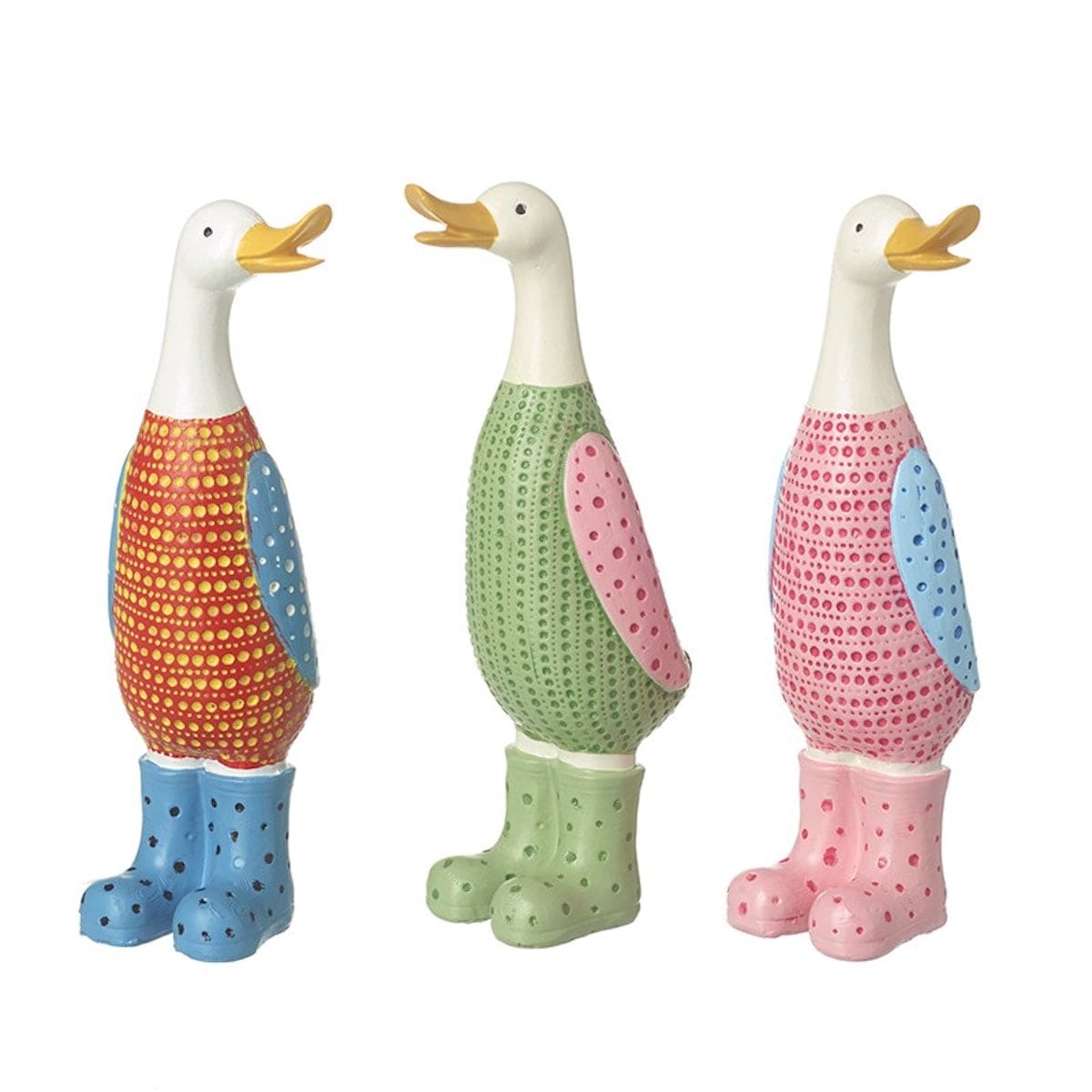 Heaven Sends Easter Decorations Set of 3 Colourful Geese in Welly Boots Easter Decorations