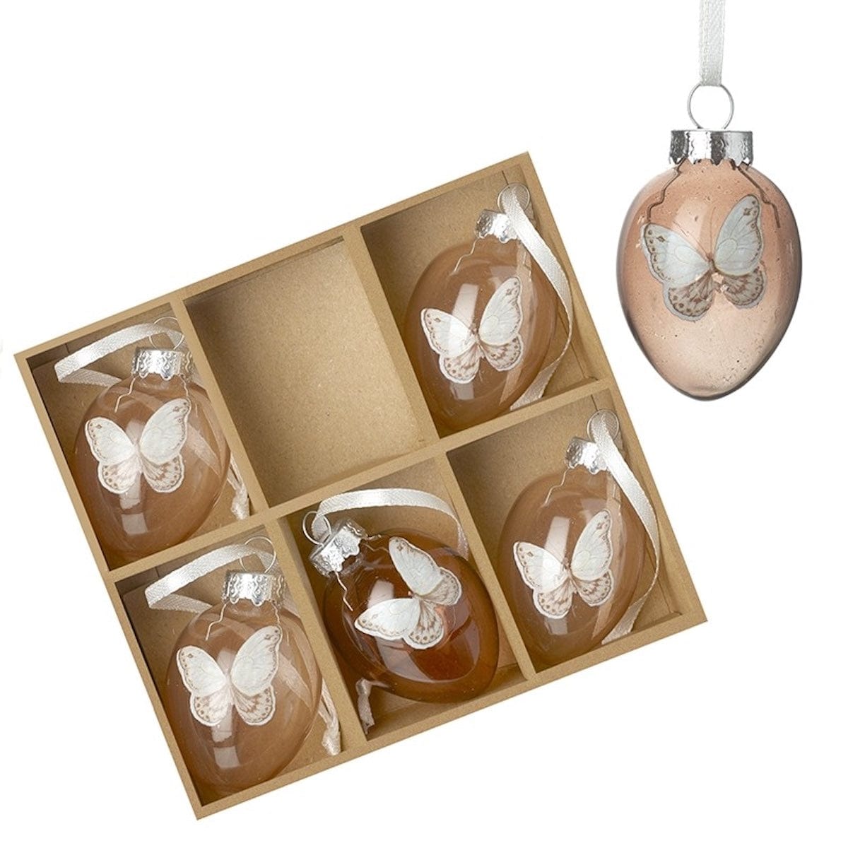 Heaven Sends Easter Decorations Set of 6 Butterfly Design Easter Egg Decorations
