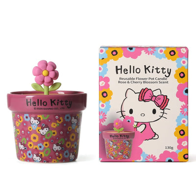 Hello Kitty Candles Rose and Cherry Blossom Flower Pot Candle
