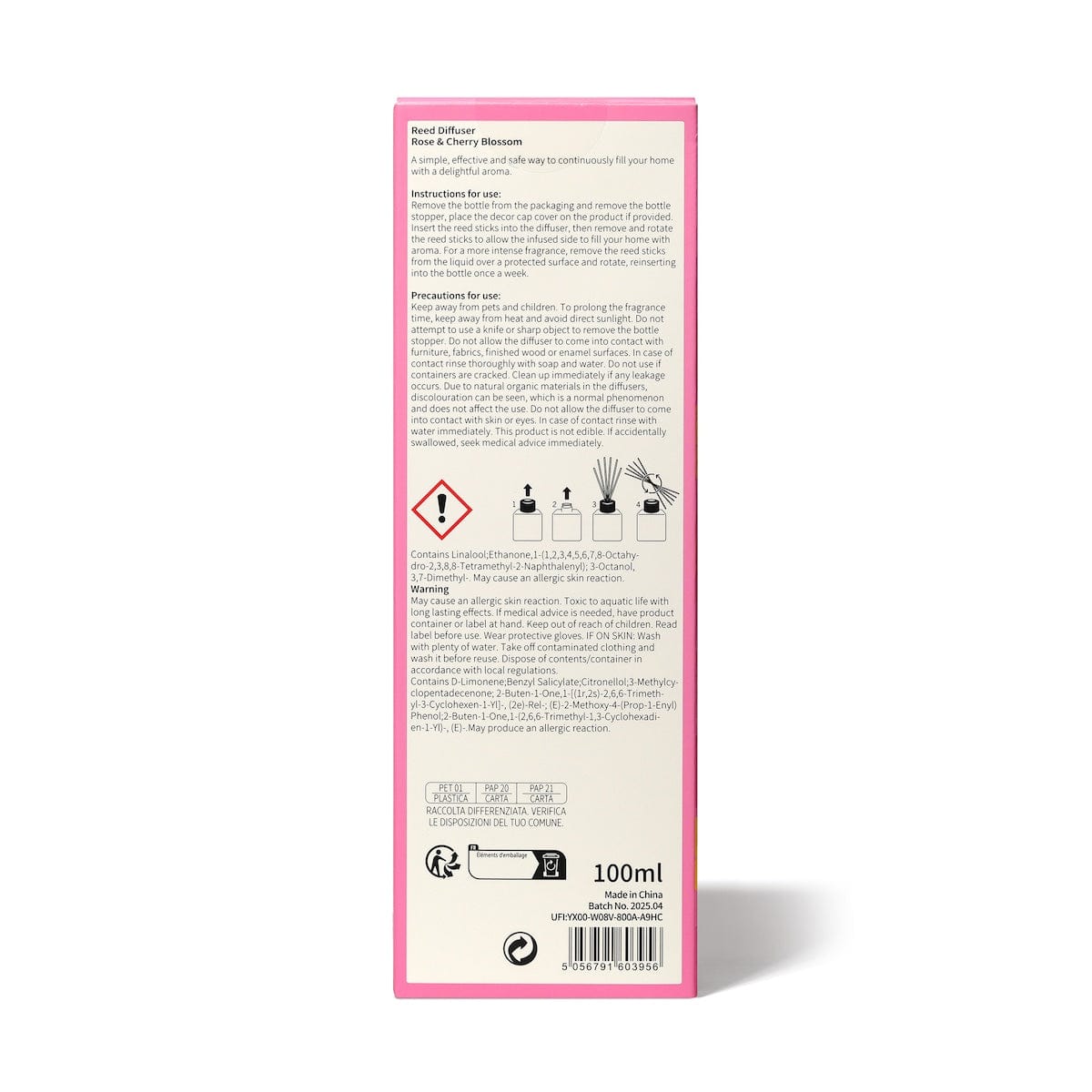 Hello Kitty Candles & Diffusers Rose and Cherry Blossom Reed Diffuser