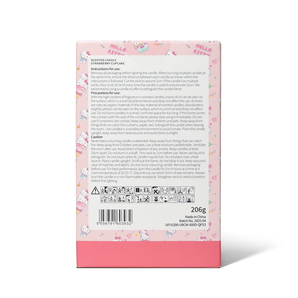 Hello Kitty Candles Strawberry Cupcake Scented Candle