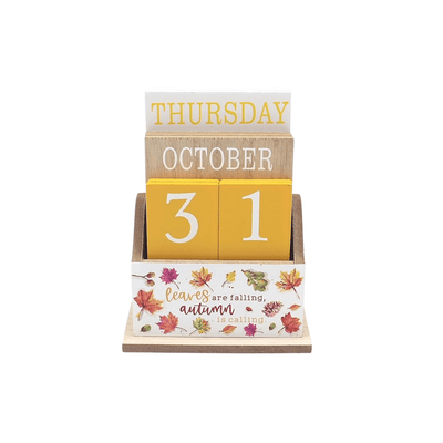 Joe Davies Calendars Autumn is Calling Wooden Perpetual Calendar