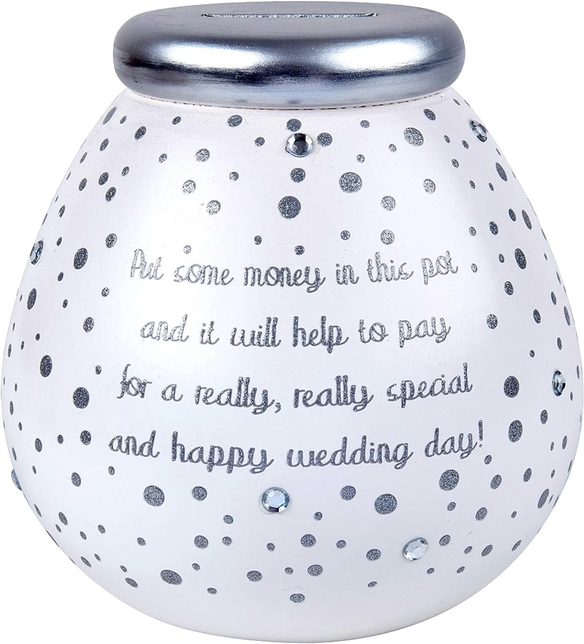 Joe Davies Money Pot Jewelled Wedding Fund Breakable Money Pot