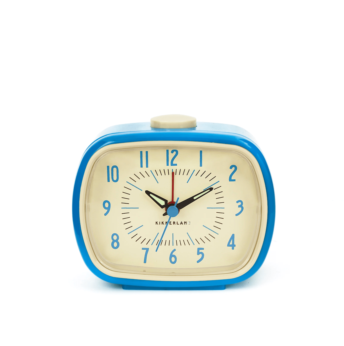 Kikkerland Clock Blue Retro Alarm Clock