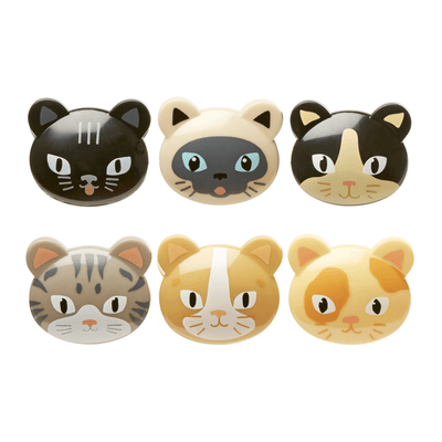 Kikkerland Bag clips Set of 6 Cat Themed Bag Clips