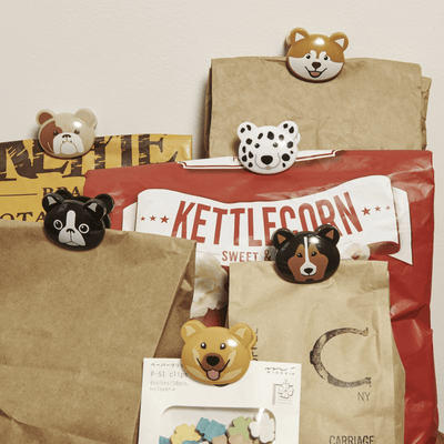 Kikkerland Bag clips Set of 6 Dog Themed Bag Clips