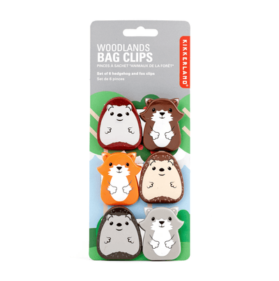 Kikkerland Bag clips Set of 6 Woodland Themed Bag Clips