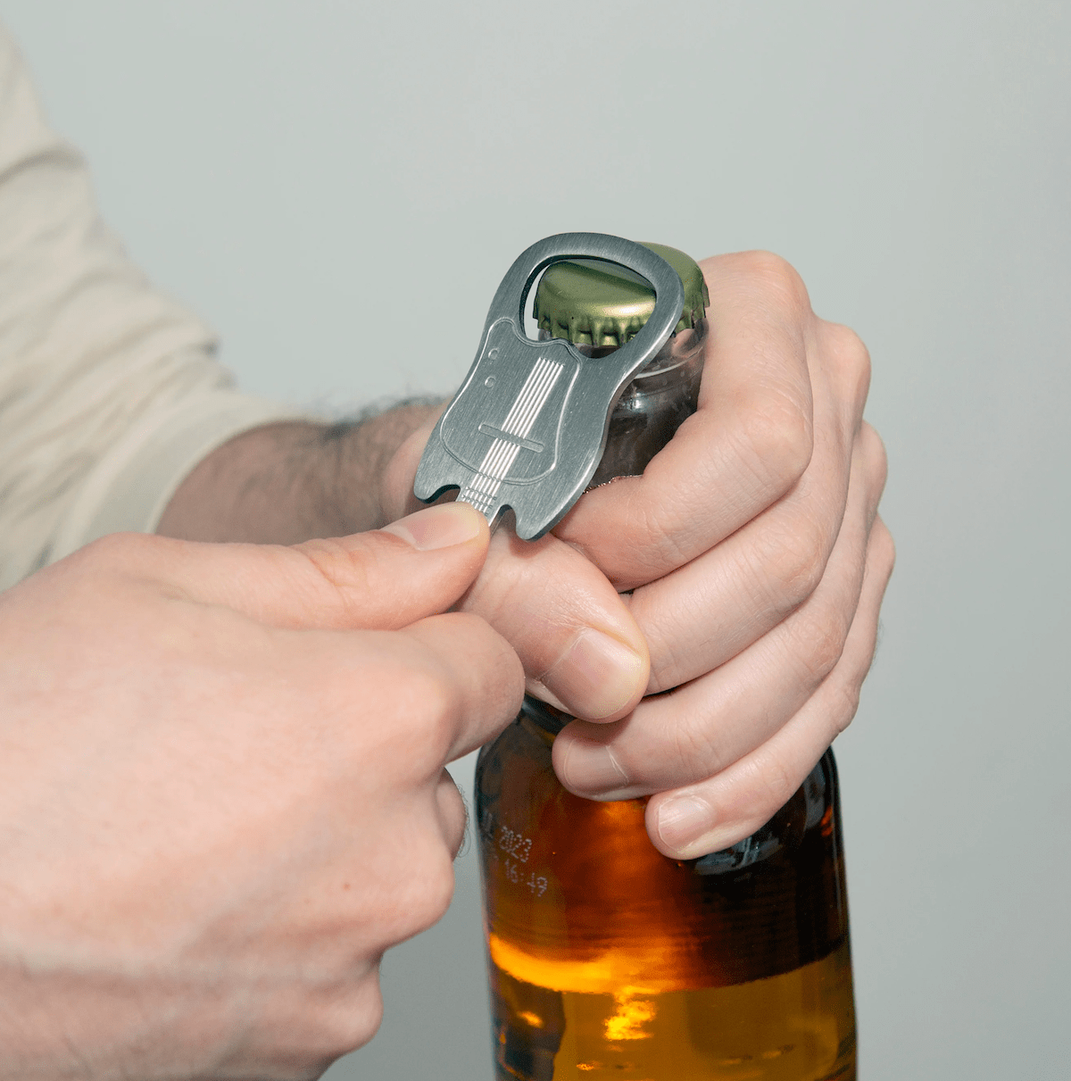 Kikkerland Kitchen Accessories Stainless Steel Guitar Keychain and Bottle Opener