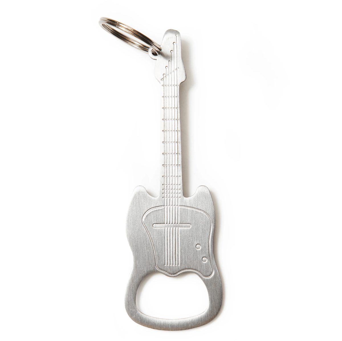 Kikkerland Kitchen Accessories Stainless Steel Guitar Keychain and Bottle Opener