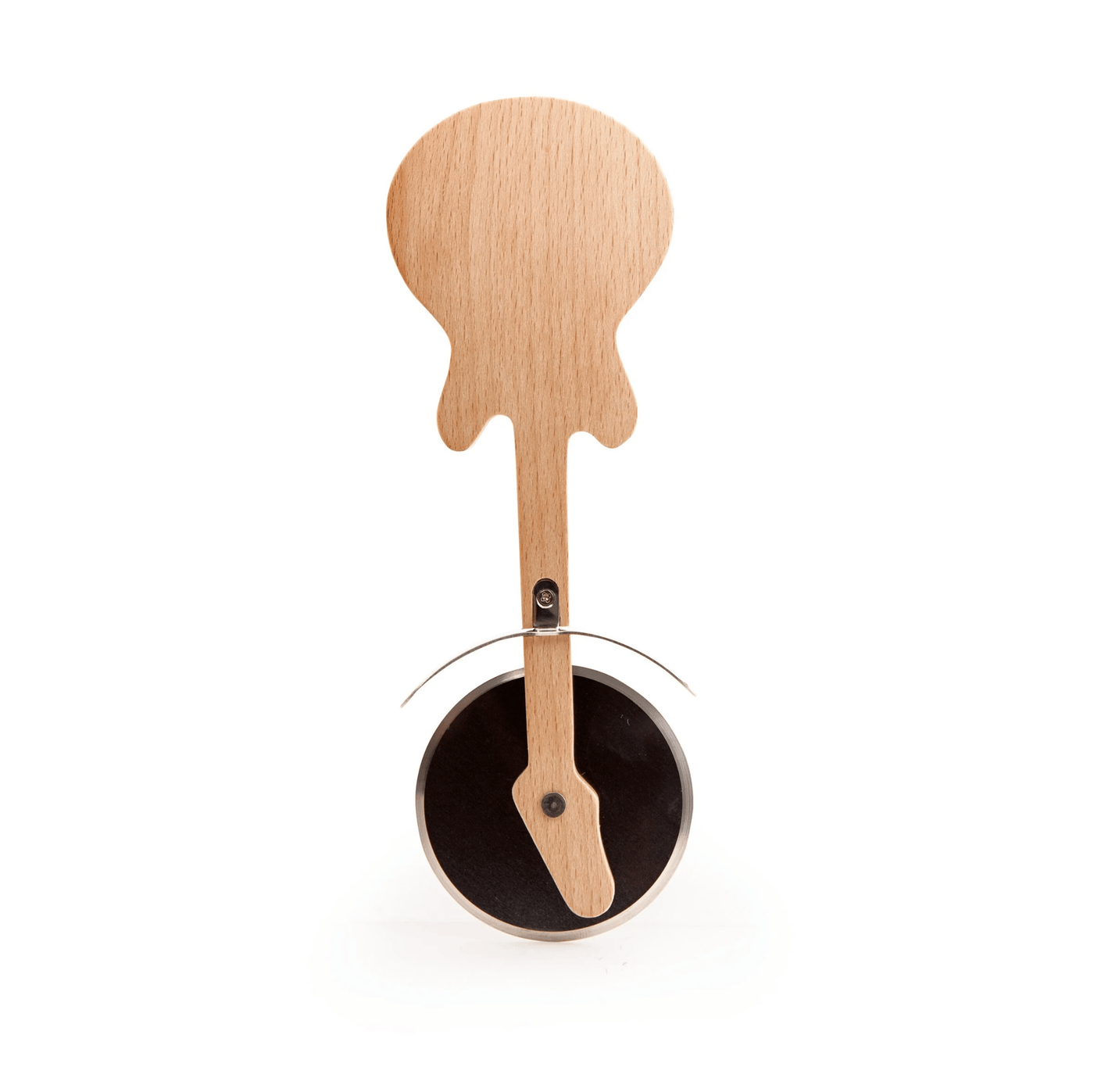 Kikkerland Kitchen Accessories Wooden Guitar Shaped Pizza Cutter