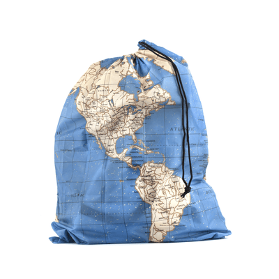 Kikkerland Novelty Gifts World Map Laundry Bag