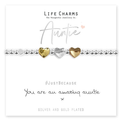 Life Charms Novelty Gifts Auntie Love Heart Design Bracelet