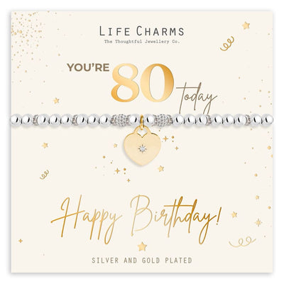 Life Charms Jewellery You're 80 Today Happy Birthday Gift Boxed Bracelet