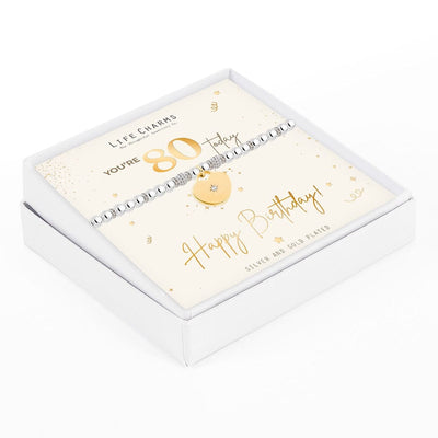 Life Charms Jewellery You're 80 Today Happy Birthday Gift Boxed Bracelet