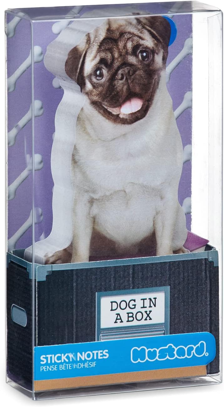 Mustard Pug Design Novelty Sticky Notes Stationery | Mollie & Fred ...