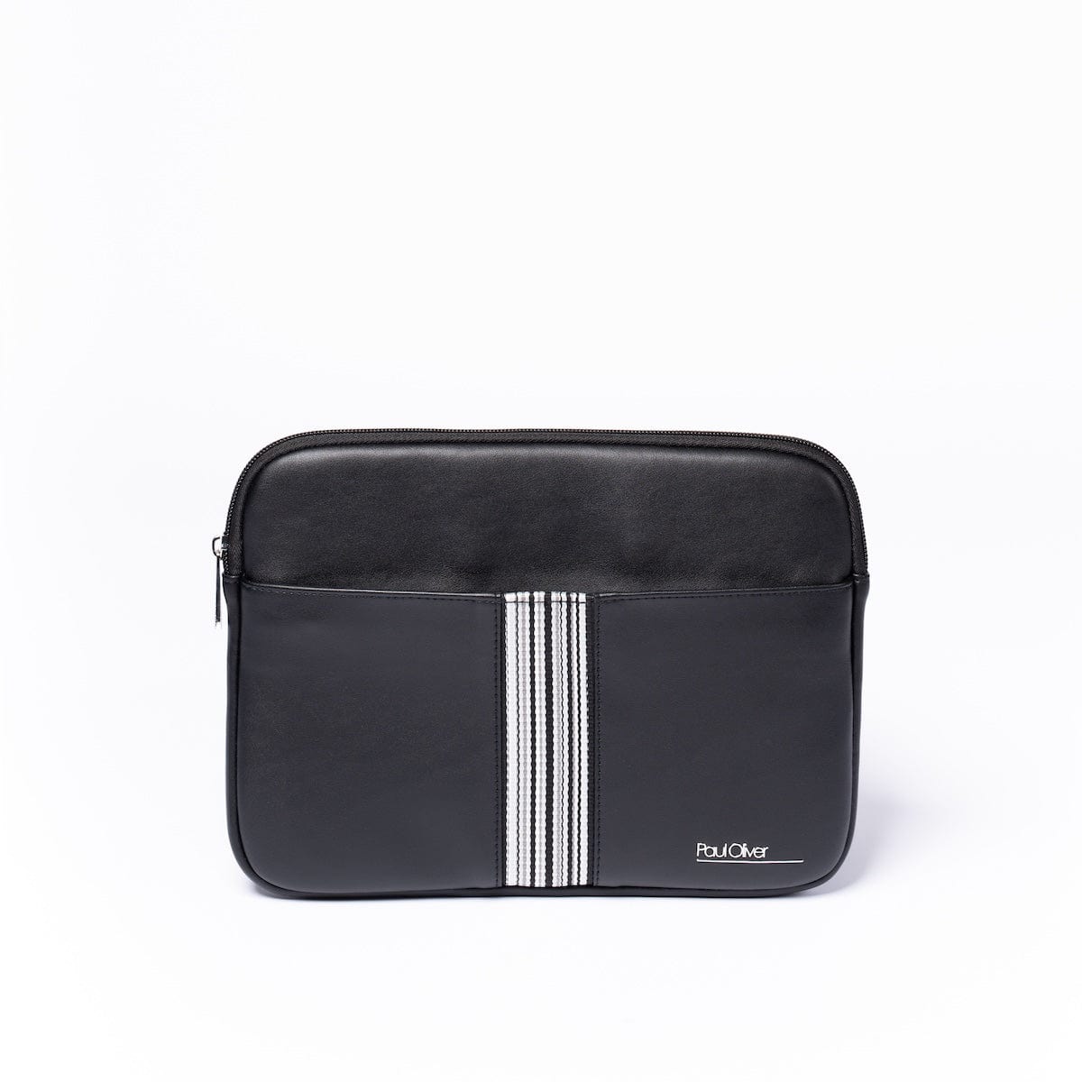 Paul Oliver Ipad/Tablet case Black with black & white stripe Faux Leather iPad Cases - Choice of Design