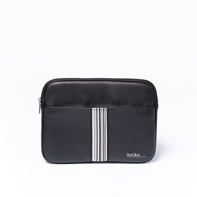 Paul Oliver Ipad/Tablet case Black with black & white stripe Faux Leather iPad Cases - Choice of Design