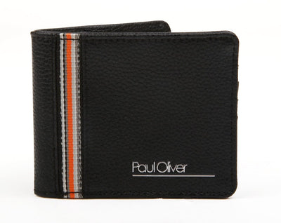Paul Oliver Purses & Travel Wallets Men's Faux Leather Wallet with Orange Stripe