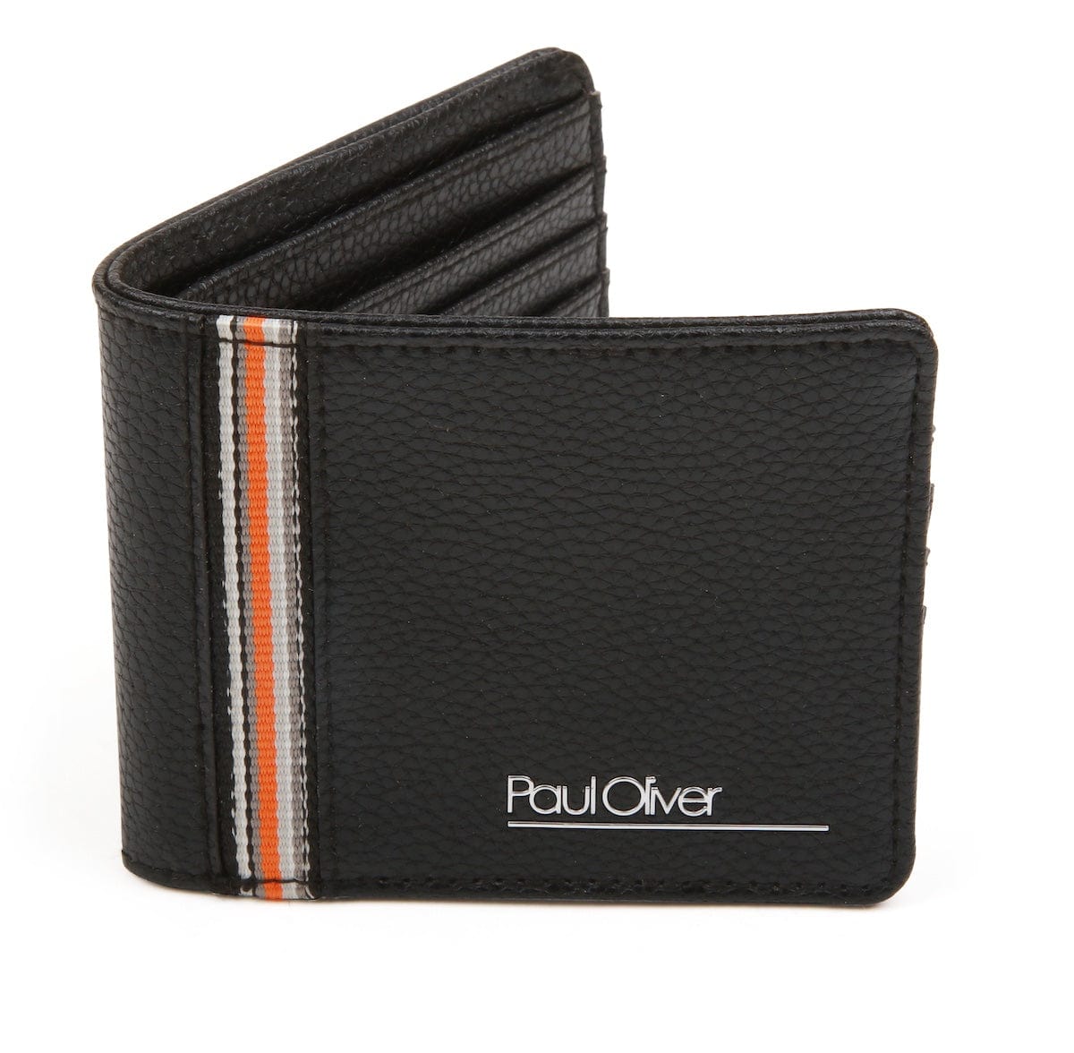 Paul Oliver Purses & Travel Wallets Men's Faux Leather Wallet with Orange Stripe