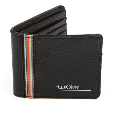 Paul Oliver Purses & Travel Wallets Men's Faux Leather Wallet with Orange Stripe