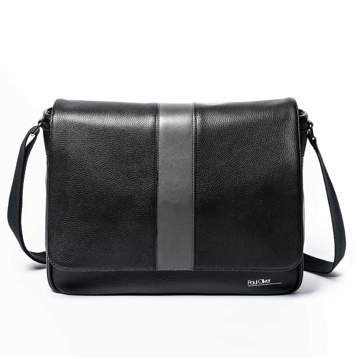 Paul Oliver Bags Black with Graphite stripe Messenger Bags - Choice of Design