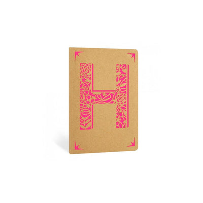 Portico Notebooks H Kraft Monogram Notebook - Choice of letters