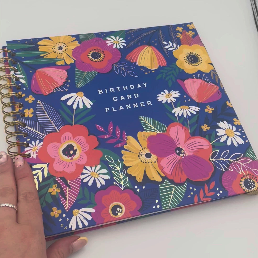 Floral Birthday Card Planner & Organiser