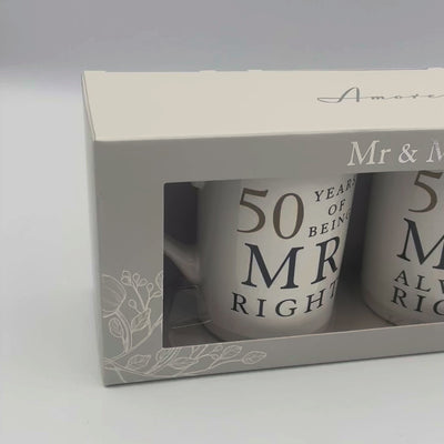 50th Wedding Anniversary Mr and Mrs Right Mugs