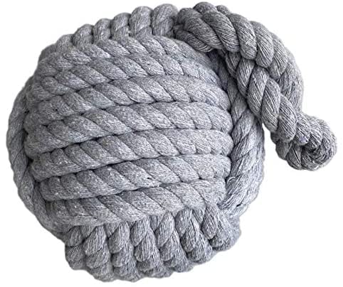 Quay Traders Doorstops Rope Ball Weighted Door Stop in Grey