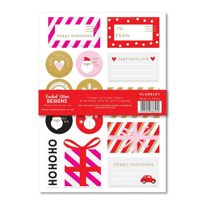 Rachel Ellen Stationery 4 Sheets of Christmas Gift Labels and Envelope Seals
