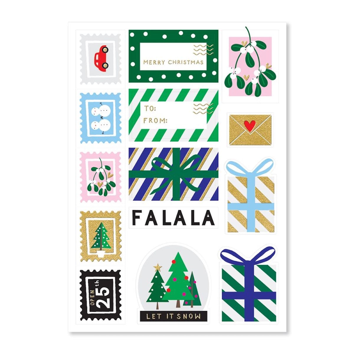 Rachel Ellen Stationery 4 Sheets of Christmas Gift Labels and Envelope Seals