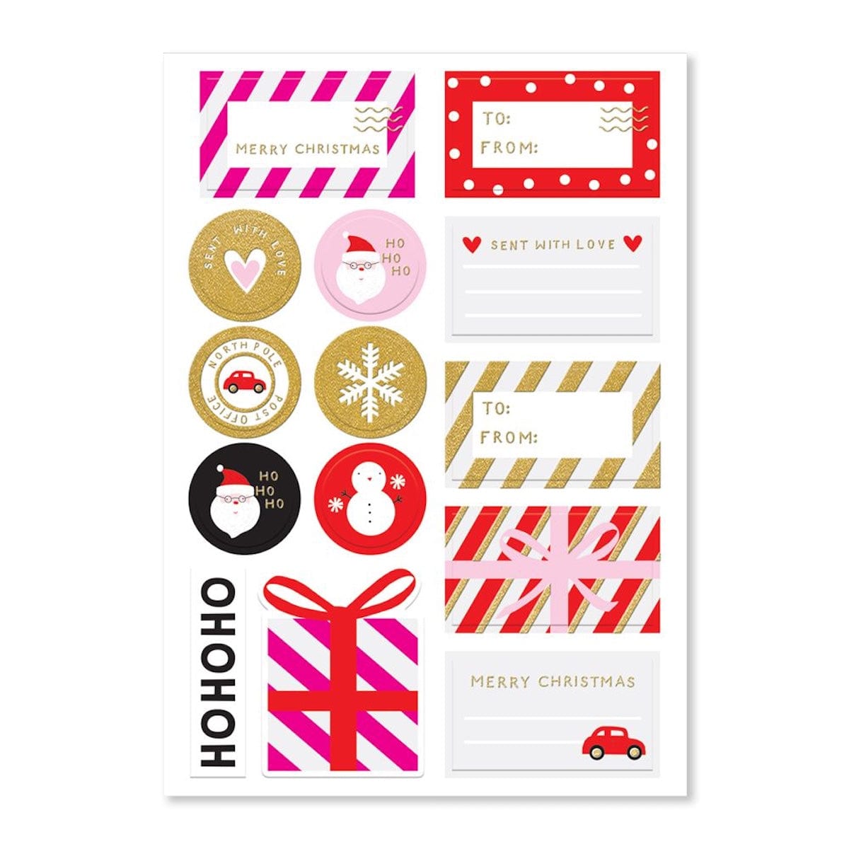 Rachel Ellen Stationery 4 Sheets of Christmas Gift Labels and Envelope Seals