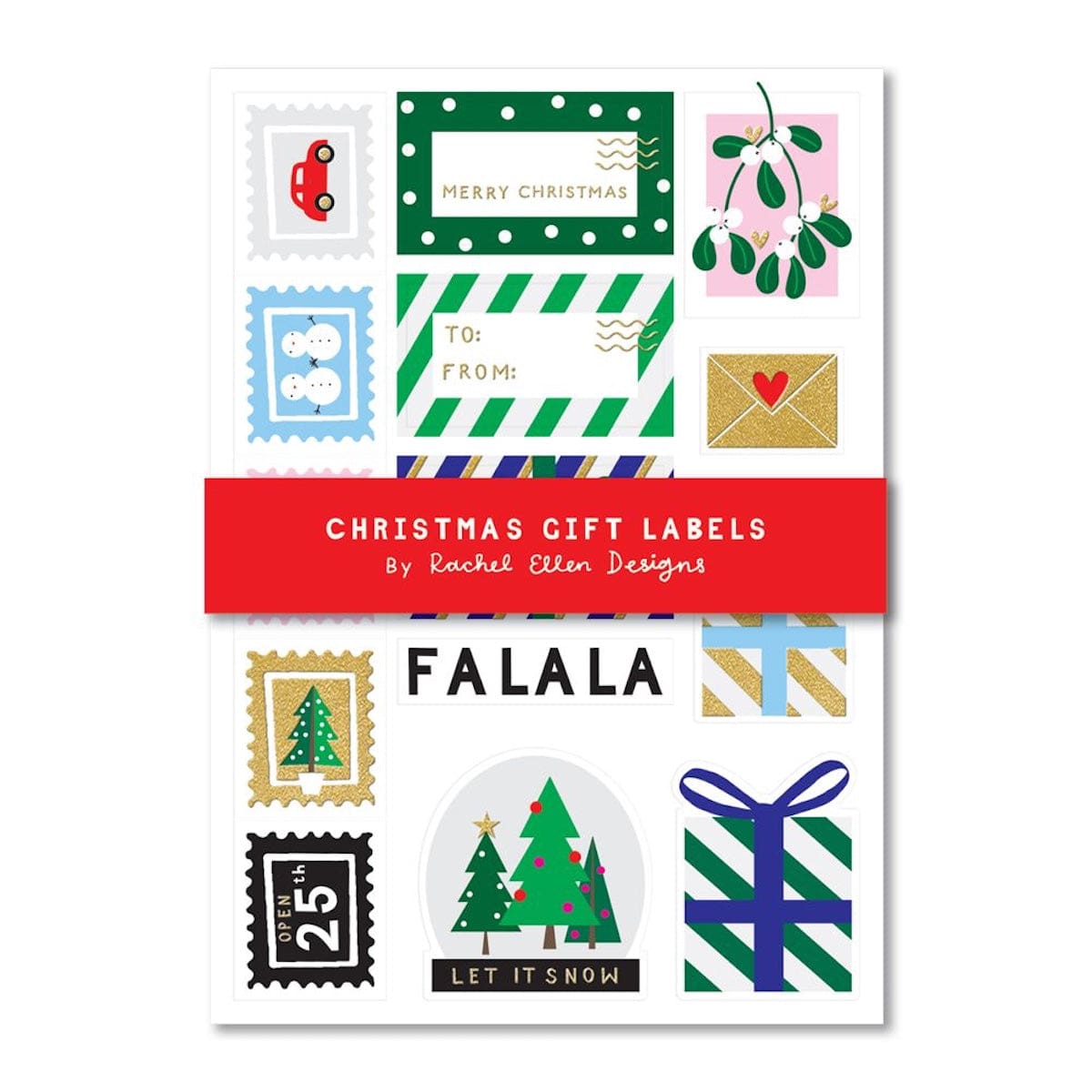 Rachel Ellen Stationery 4 Sheets of Christmas Gift Labels and Envelope Seals