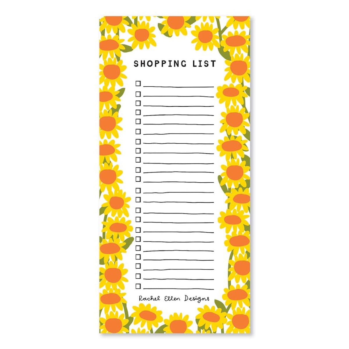 Rachel Ellen Stationery Floral Design Shopping List Pad