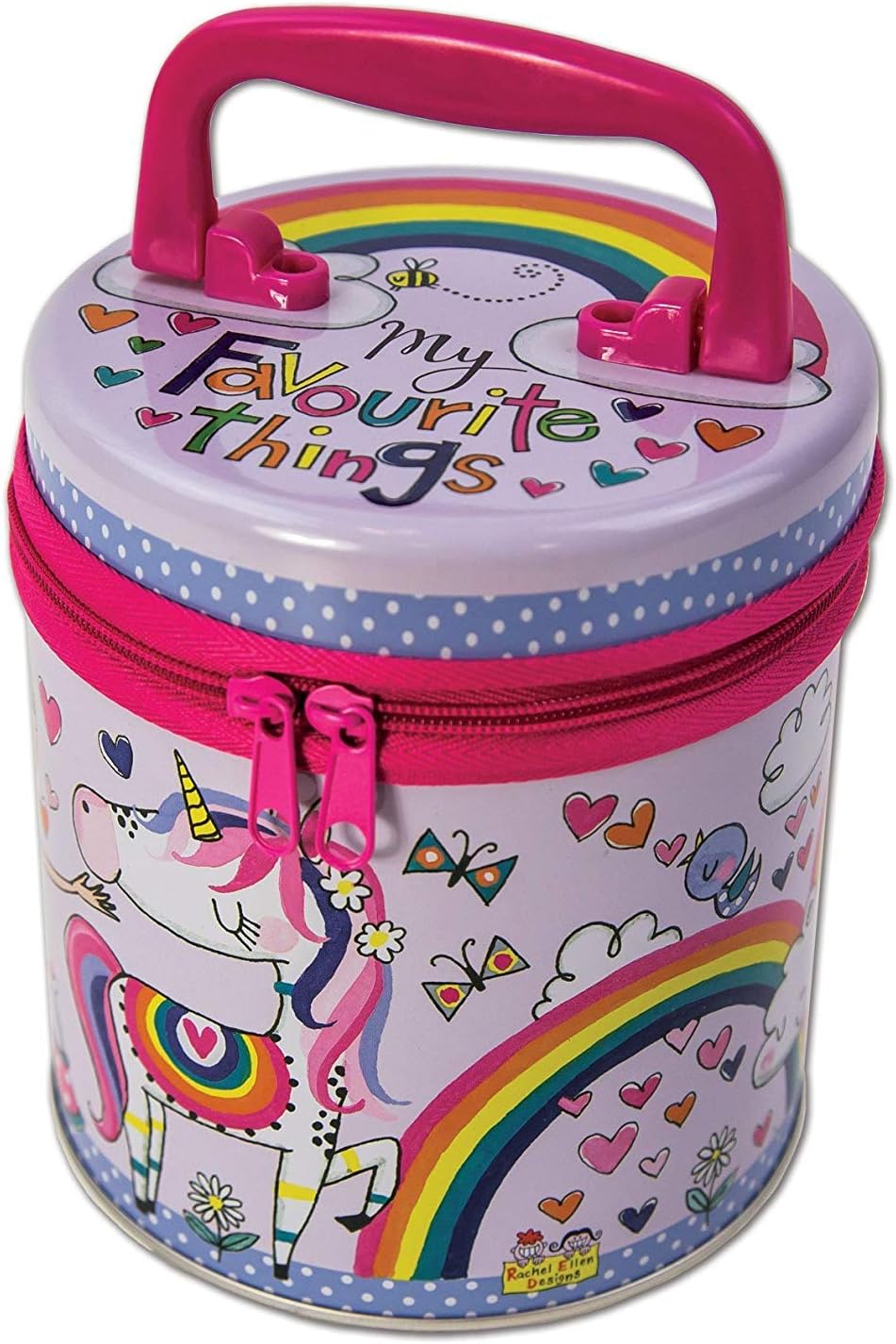 Rachel Ellen Storage Tins My Favourite Things Unicorn and Princess Zipped Storage Tin
