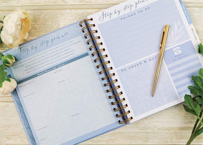 Rachel Ellen Planners Powder Blue Floral Design Wedding Planner