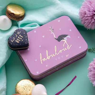 Sara Miller Storage Tin Fabulous You Bird Design Storage Tin