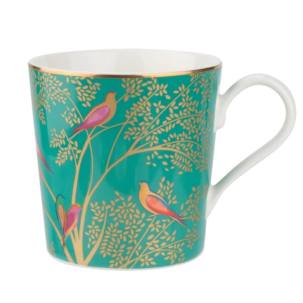 Sara Miller Mugs & Drinkware Green Chelsea Bird Porcelain Mug in Gift Box