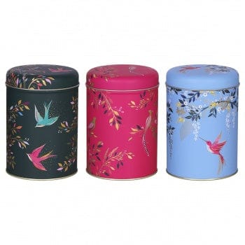 Illustrated Sugar, Tea, Coffee Canisters