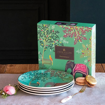 Sara Miller Kitchen Accessories India Design Set of 4 Cake Plates