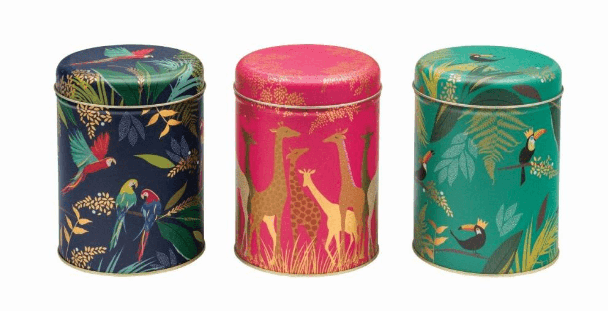 Sara Miller Kitchen Accessories Jungle Design Tea, Coffee and Sugar Canisters