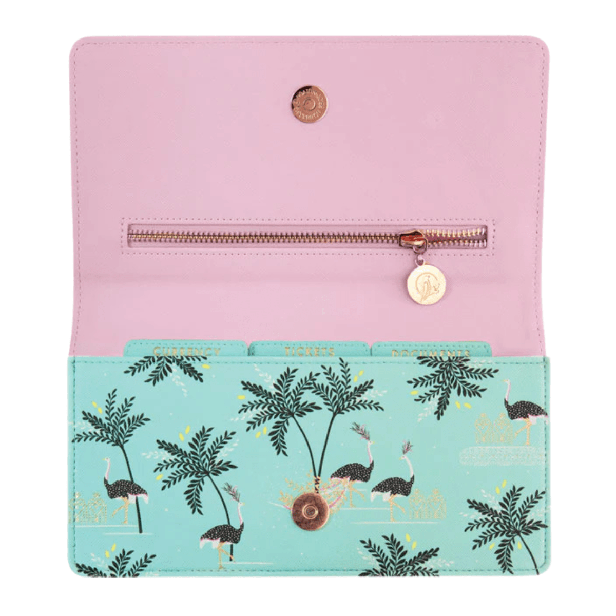 Sara Miller Purses & Travel Wallets Ostrich Design Travel Wallet