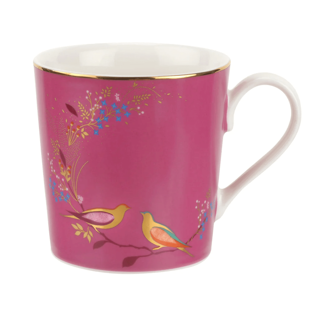 Sara Miller Mugs & Drinkware Pink Chelsea Bird Porcelain Mug in Gift Box