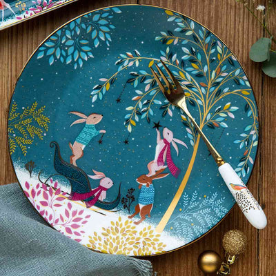 Sara Miller Kitchen Accessories Woodland Tales Design Set of 4 Cake Plates