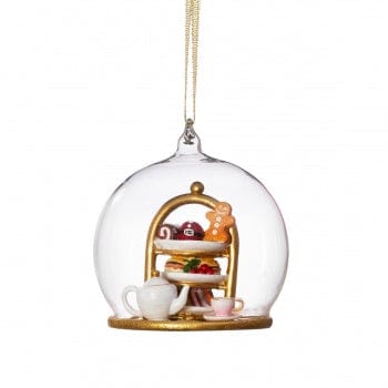 Afternoon Tea Glass Christmas Tree Bauble
