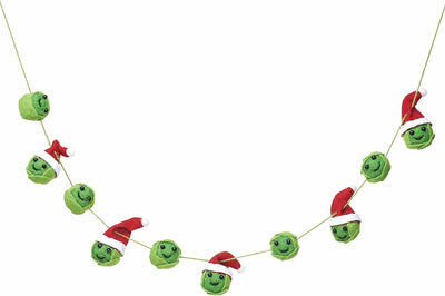 Brussels Sprout Felt Christmas Garland