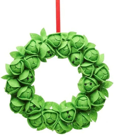 Felt Brussels Sprout Novelty Christmas Wreath