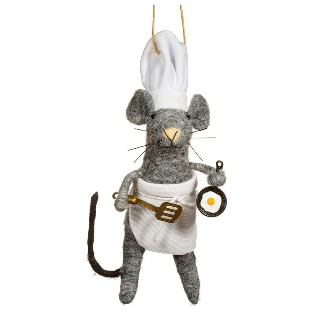 Sass & Belle Christmas Christmas Decorations Felt Chef Mouse Christmas Tree Decoration
