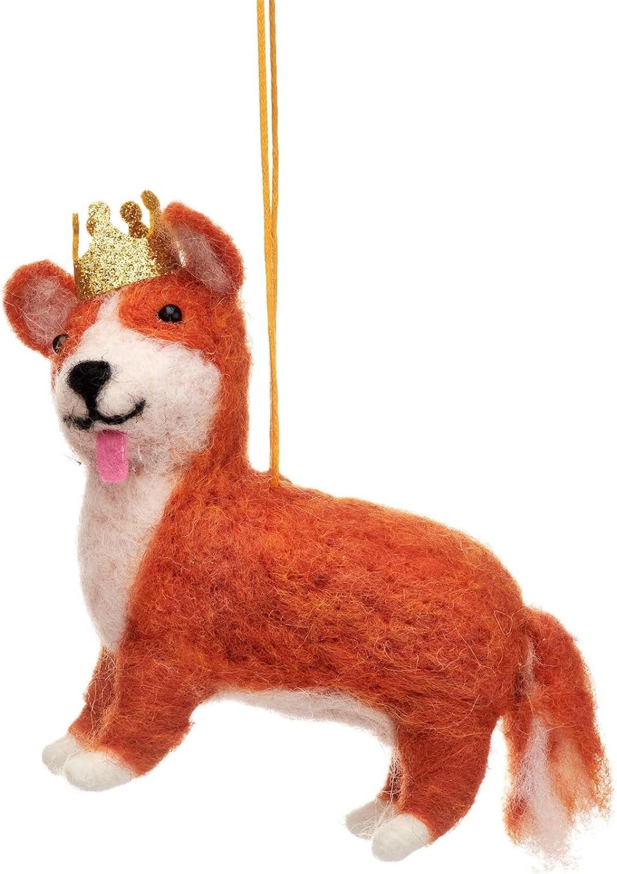 Sass & Belle Christmas Christmas Decorations Felt Corgi with Crown Christmas Tree Decoration